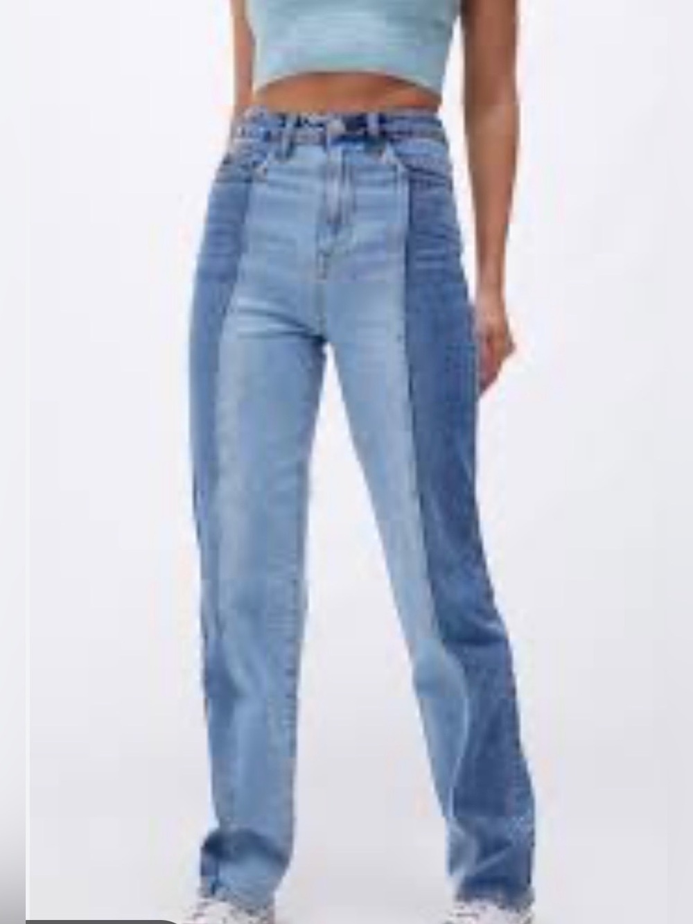 PacSun Women's Two-Tone Blue Straight Leg Jeans